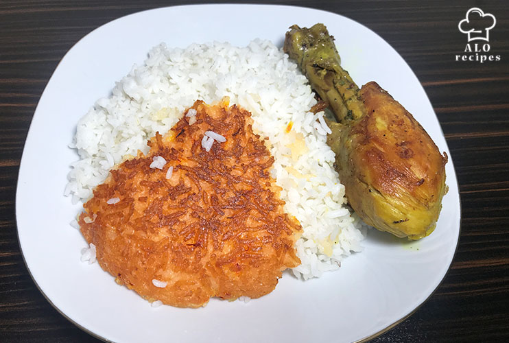 Yoghurt Tahdig With Saffron or persian crispy rice