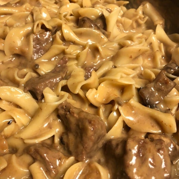 CREAMY BEEF TIPS WITH EGG NOODLES