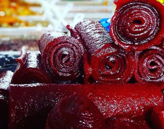 Persian fruit leather with pomegranate paste